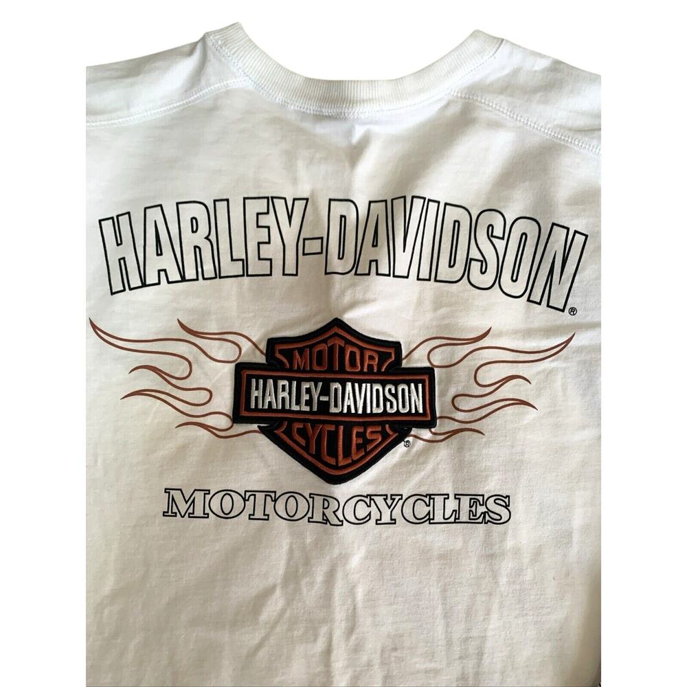 Harley Davidson Long Sleeve Flames Large Embroidered Back Size Large